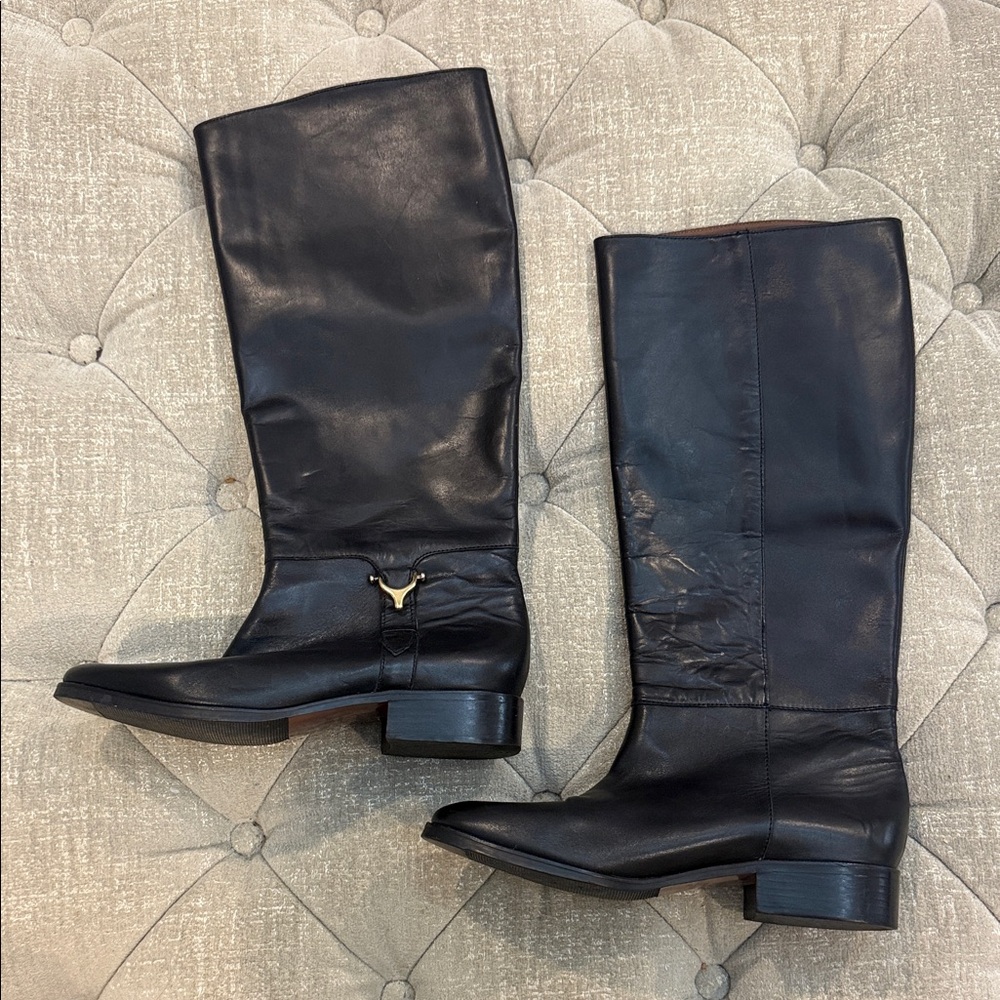 Etienne Aigner Women’s 7 Black‎ Leather Derby Boots - Picture 3 of 3